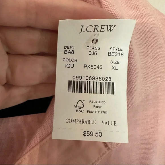 J. Crew Men's Slub Cotton Jersey Pocket Polo Shirt in Coral Reef Size: XL NWT - Picture 5 of 7